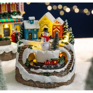 Snowman Train Music Box